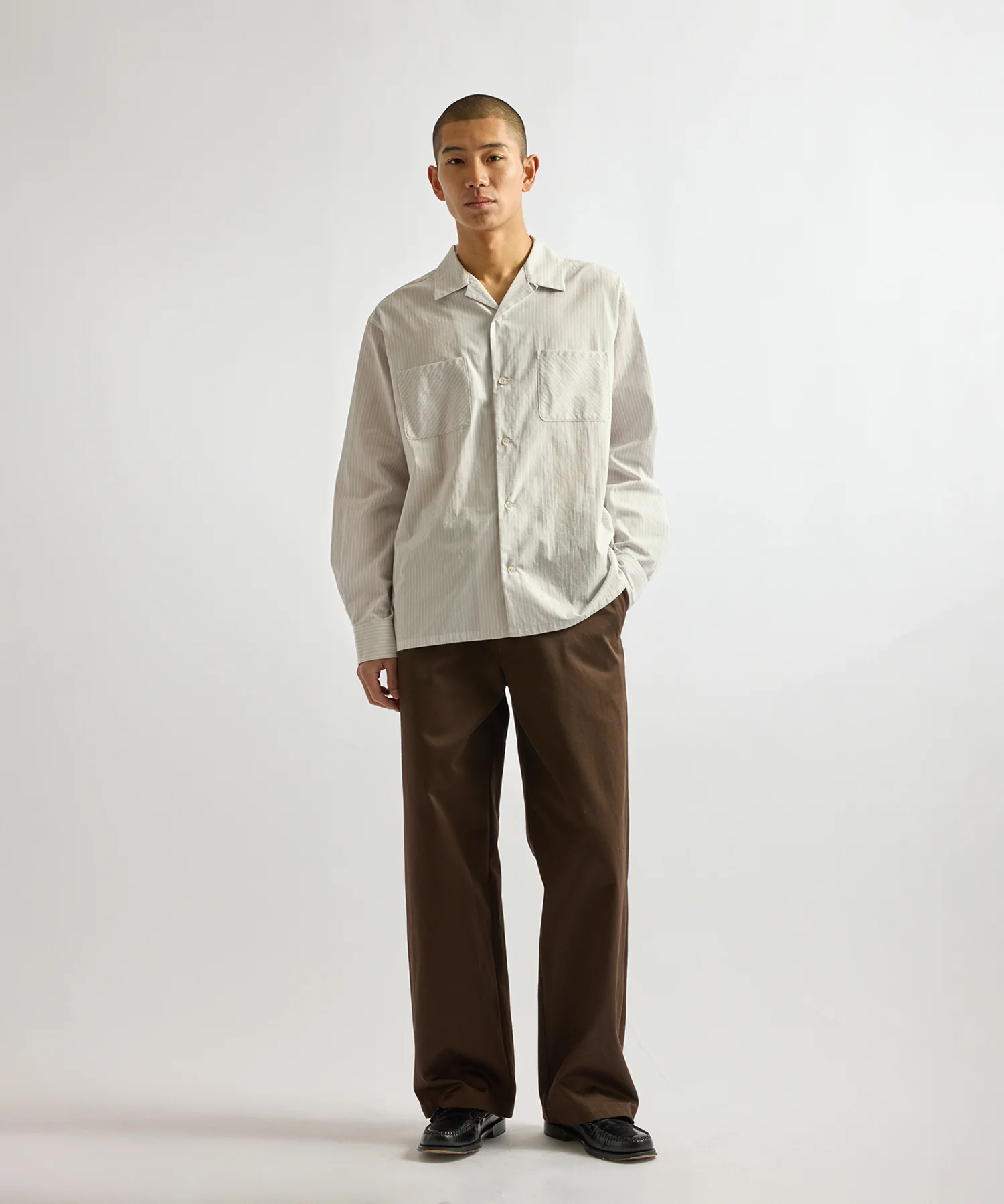 Marco Stripe Open Collar Shirt - Image 4